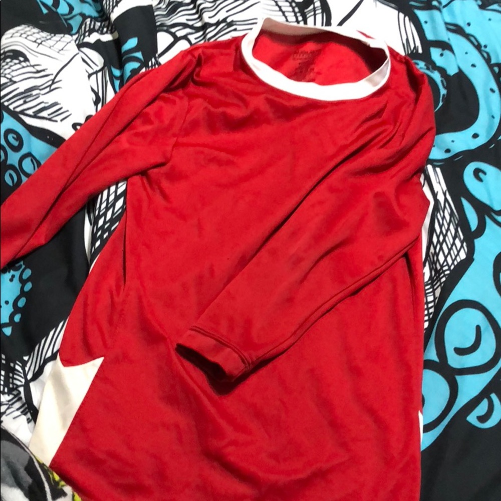 Red and white jersey